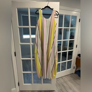 COS size 10 cotton striped summer maxi dress with pockets!